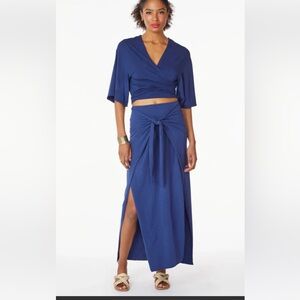 Bobi Tie Front Wrap Skirt